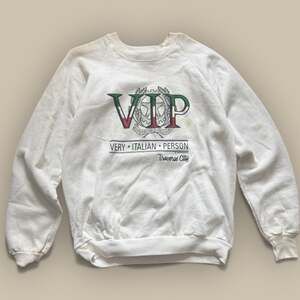 Vtg 90s Jerzees Italia Italy Italian Crewneck Sweatshirt Size XL White VIP